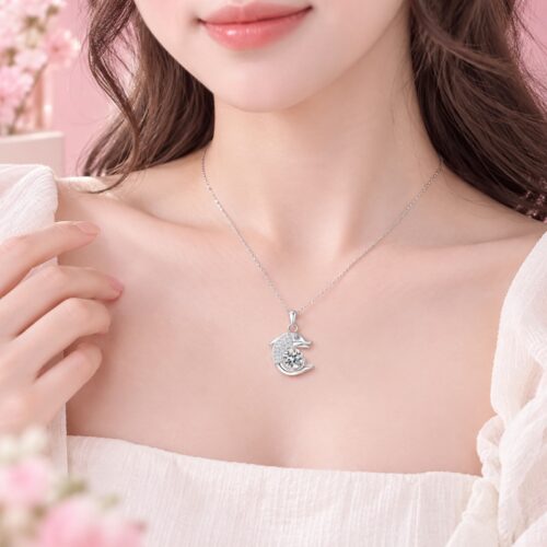 Dây Chuyền Cá Heo Bạc S925 Đính Đá HTT469