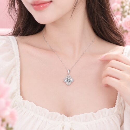 Dây Chuyền Cỏ Bốn Lá Bạc S925 Đính Đá HTT471