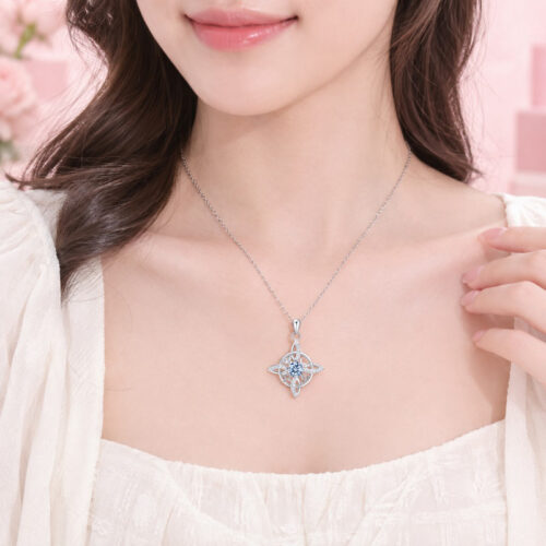 Dây Chuyền Nữ Bạc S925 Đính Đá Zircon HTT459 Đỏ