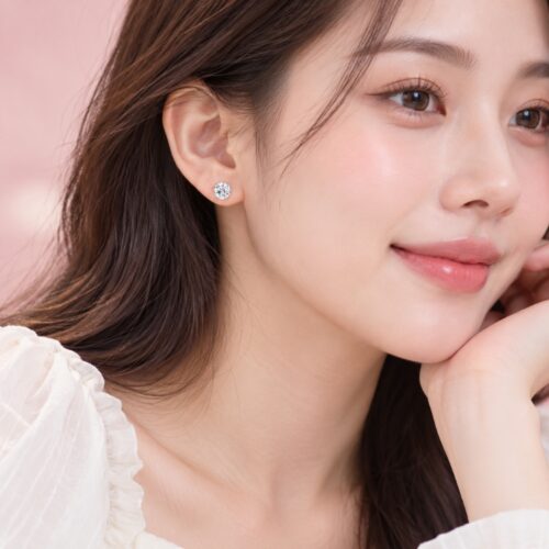 Bông Tai Nữ Bạc S925 Đính Đá Sang Trọng HTT483