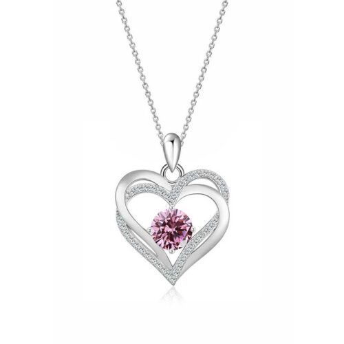 Dây Chuyền Trái Tim Bạc S925 Nữ Đính Đá Zircon HTT460 Xanh Bích