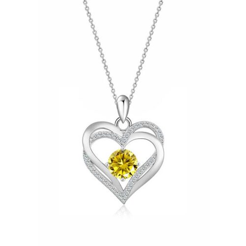 Dây Chuyền Trái Tim Bạc S925 Nữ Đính Đá Zircon HTT460 Xanh Bích