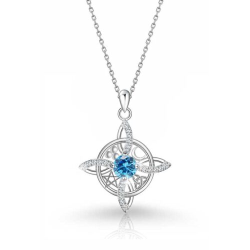 Dây Chuyền Nữ Bạc S925 Đính Đá Zircon HTT459 Đỏ