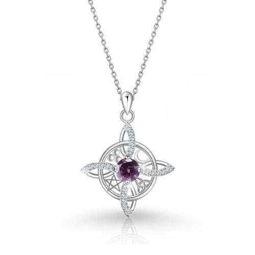 Dây Chuyền Nữ Bạc S925 Đính Đá Zircon HTT459 Đỏ