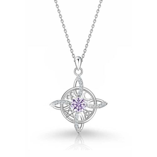 Dây Chuyền Nữ Bạc S925 Đính Đá Zircon HTT459 Đỏ