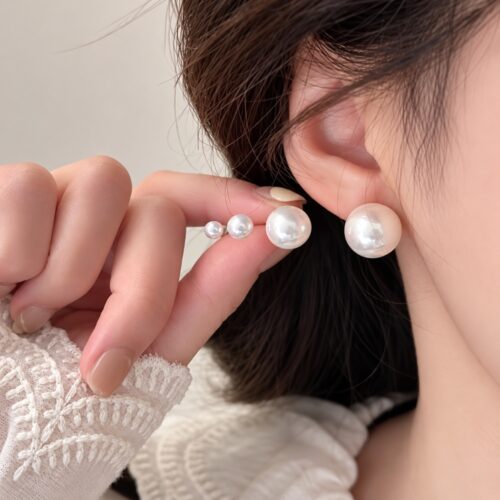 Bông Tai Ngọc Trai Bạc S925 Sáng Bóng HTT533